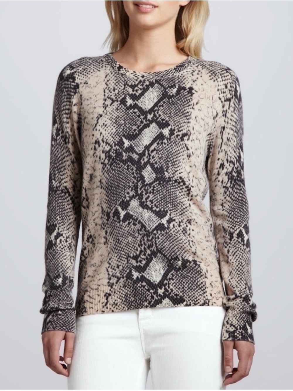 Equipment Sloane Cashmere Crewneck Python Sweater